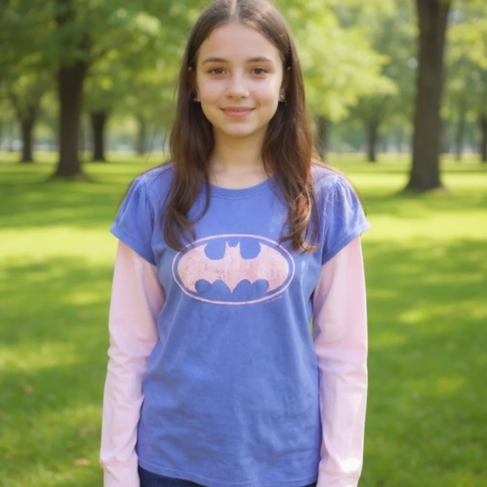 GAP Kids Long Sleeve Batman Shirt - Purple and Pink - Picture 2 of 5